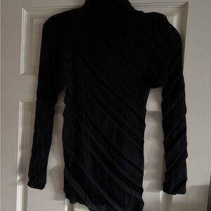 Issey Miyake Black Mock Turtleneck Top